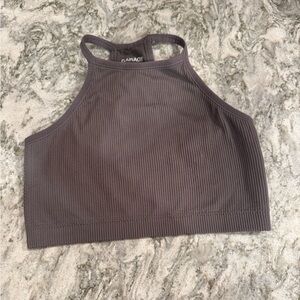 Garage Ribbed Charcoal Tank Top